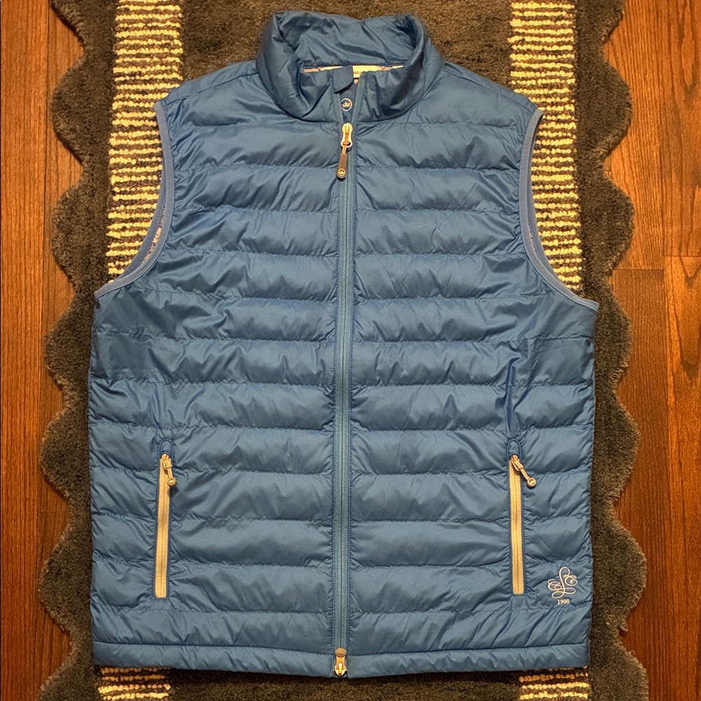 Peter Millar Light Blue Quilted Puffer Vest with Zip Pockets